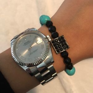 Blue and Black Stone Bracelet